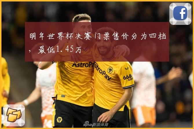 明年世界杯决赛门票售价分为四档，最低1.45万